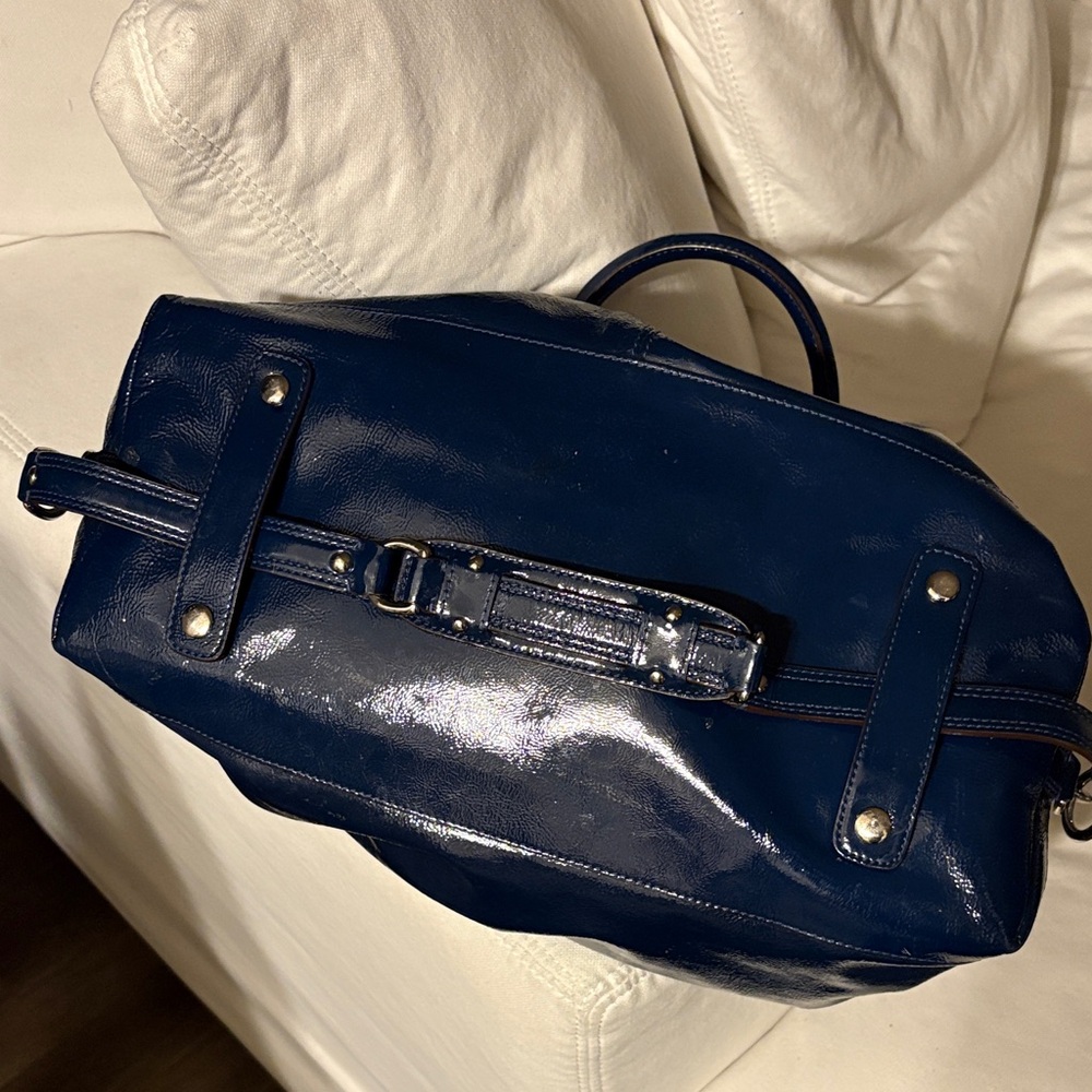 Coach Dark Blue Leather Satchel - Picture 3 of 7